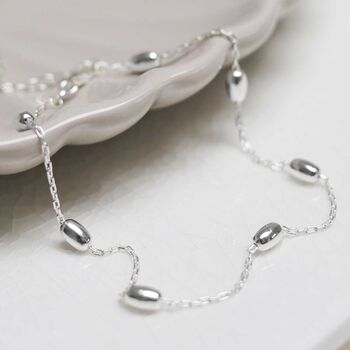 Sterling Silver Dew Drop Anklet, 3 of 10