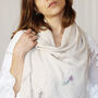 Personalised Embroidered Birth Flower Spring Scarf, thumbnail 5 of 12