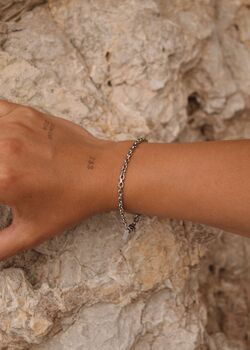Anchor Silver 3mm Chain Bracelet Adjustable Gift, 5 of 6