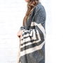 Grey And Beige Fringed Festival Blanket Scarf, thumbnail 6 of 8