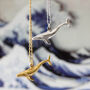 Blue Whale Necklace Silver/Gold, thumbnail 7 of 11