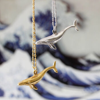 Blue Whale Necklace Silver/Gold, 7 of 11