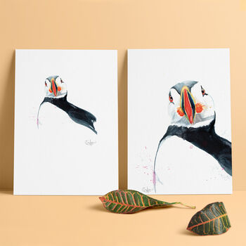 Inky Puffin Illustration Print, 4 of 12