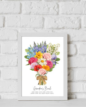 Personalised Birth Flower Family Bouquet Print, 5 of 10