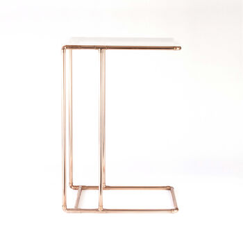 Handmade Side Table In Copper With Acrylic Top, 5 of 6