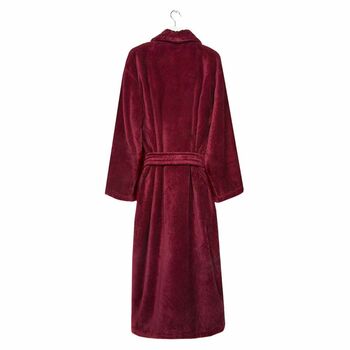 Women's Egyptian Cotton Dressing Gown Baroness Burgundy, 3 of 3