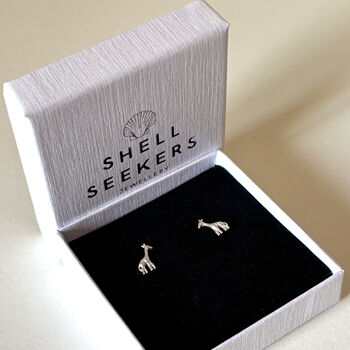 Sterling Silver Giraffe Stud Earrings, 6 of 7