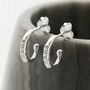 Sterling Silver Cubic Zirconia Hoop Studs, thumbnail 1 of 8