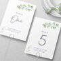 Wedding Table Numbers Eucalyptus Leaf, thumbnail 1 of 3