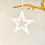 Porcelain Star / Snowflake Hanging Decoration, thumbnail 1 of 3