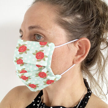 Floral Cotton Facemask With Nose Wire And Filter Pocket, 2 of 5