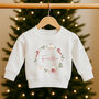 Personalised Child's Christmas Sweatshirt Jumper Wreath, thumbnail 2 of 5