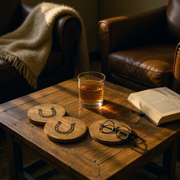 Horseshoe Equestrian Wooden Coasters Set Of Four, 2 of 4