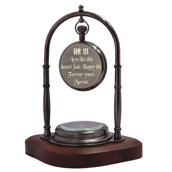 Personalised Desk Clock With Compass, 9 of 12