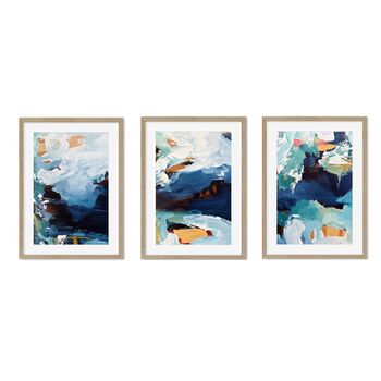 Navy Shore Original Abstract Art Prints Set Of Three, 6 of 7