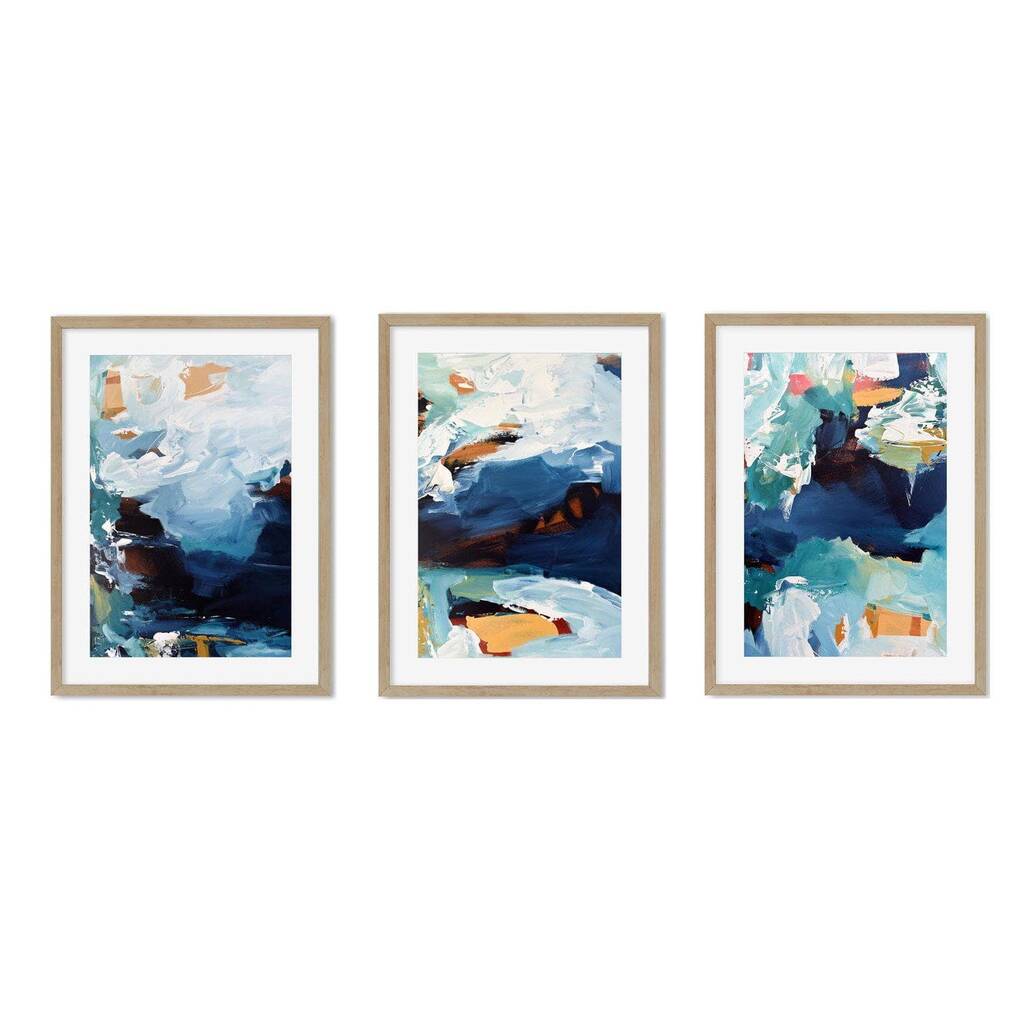 Navy Shore Original Abstract Art Prints Set Of Three By Abstract House ...