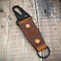 Personalised Handcrafted Chestnut Leather Key Ring, thumbnail 3 of 4