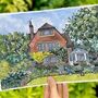 Personalised Watercolour House Portrait Illustration, thumbnail 10 of 12