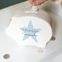 Personalised Blue Star Piggy Bank For Kids, thumbnail 2 of 3