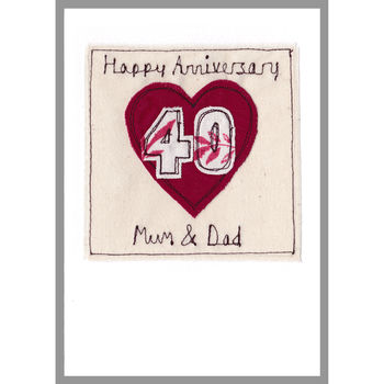 Personalised Ruby 40th Wedding Anniversary Card, 10 of 12