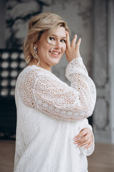 Ivory Macrame Lace Bridal Kimono Cape, 4 of 12