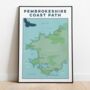 Pembrokeshire Art Print – Coast Path Map, thumbnail 3 of 12