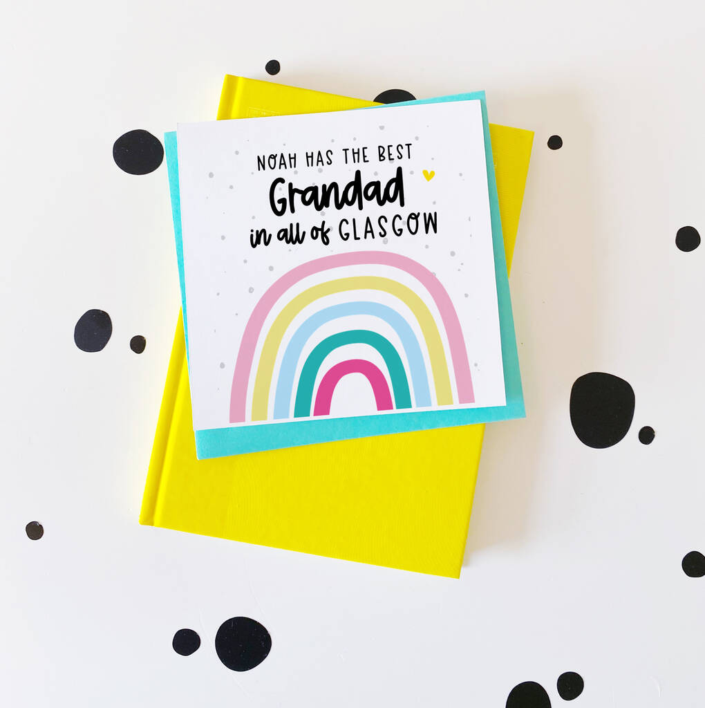 Personalised Best Grandad Rainbow Card