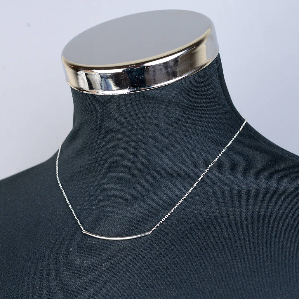 Sterling Silver Bar Necklace By Home & Glory