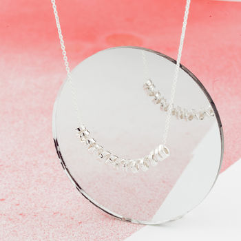 Personalised Silver Scroll Smile Necklace, 3 of 5