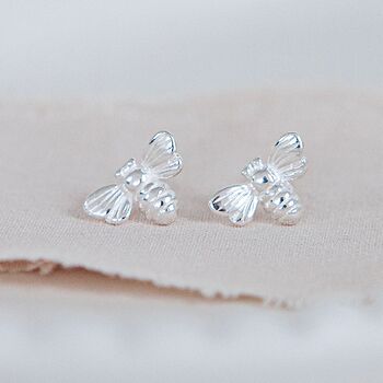 Sterling Silver Bee Stud Earrings, 5 of 9