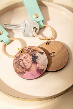 My Favourite Pet Wooden Photograph Keyring With Message, 3 of 12