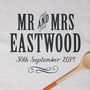 Personalised Mr And Mrs Anniversary Tea Towel Cotton, thumbnail 3 of 4