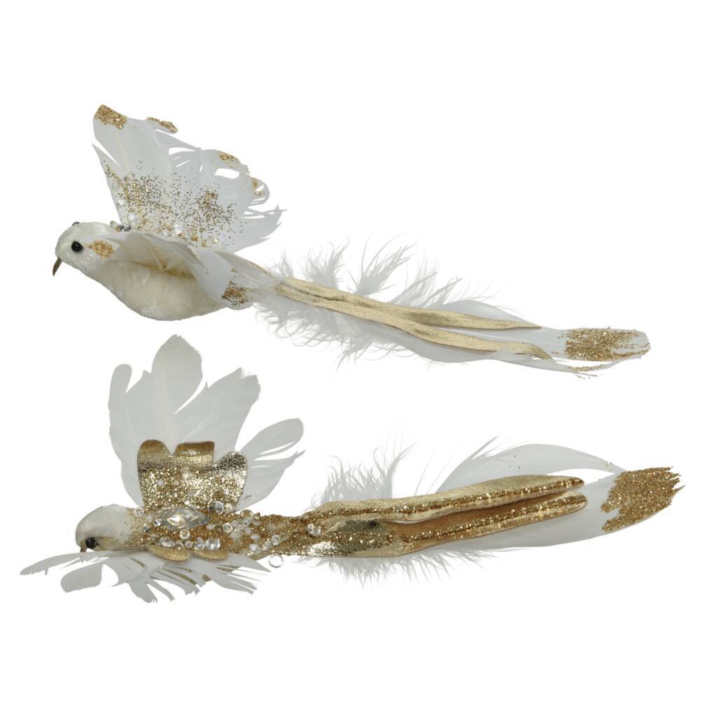 Glitter Bird Clip On Decoration