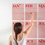 Monthly Undated A3 Wall Planner | 12 Pages | Pink And Red, thumbnail 4 of 7