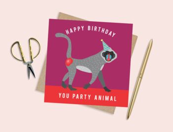 Happy Birthday You Party Animal Card, 2 of 2