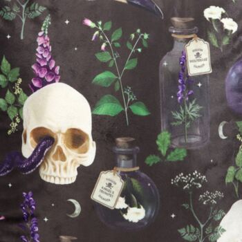 Gothic Skull Print Cushion – Spooky Home Décor, 3 of 3
