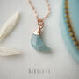 Aquamarine March Birthstone Moon Necklace, thumbnail 1 of 11