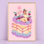 Colourful Fruit Cocktail Cake Personalised Art Print, thumbnail 6 of 9