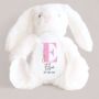 White Personalised Bunny Soft Toy Girl, thumbnail 1 of 2