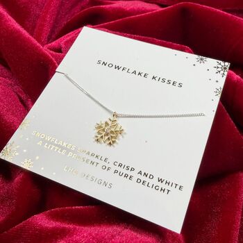 Snowflake Kisses Pendant Necklace, 3 of 3