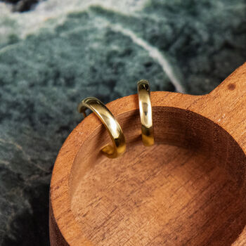 Handmade Solid 18ct Gold Hoop Earrings, 2 of 4