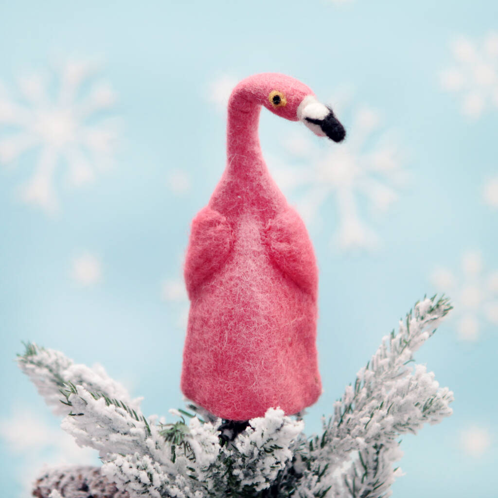 stuffed christmas flamingo