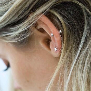 Sterling Silver Sun And Moon Double Studs, 3 of 7