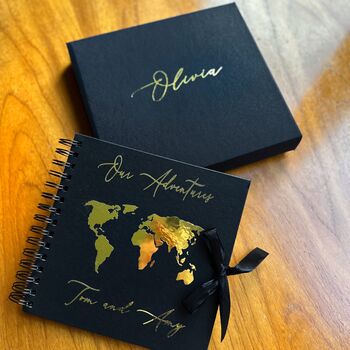 Compact Travel Gift Set World Map With Push In Pins And Personalised Scrapbook, 9 of 11