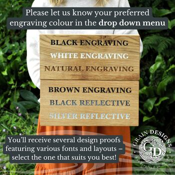 Engraved Hanging Oak Sign Post, 3 of 12