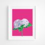 Hydrangea Print On Hot Pink, thumbnail 1 of 5