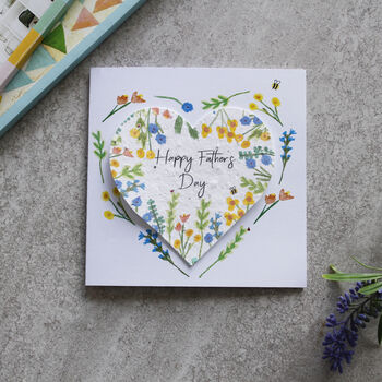 Father's Day Wildflower Seed Heart Card, 2 of 9