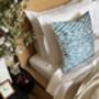 Square Ikat Silk Cushion Vibrant Blue Tile, thumbnail 1 of 8