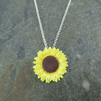 Sunflower Yellow Pendant Necklace, 2 of 4