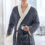Personalised Super Soft Sherpa Style Dressing Gown With Flower Design, thumbnail 10 of 12